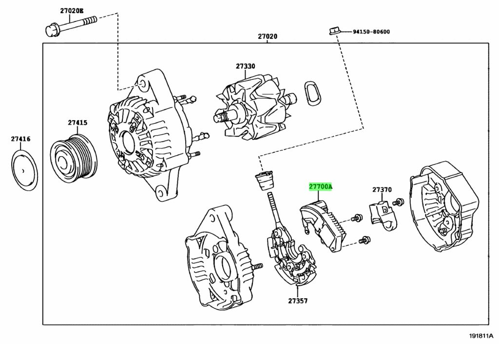 Buy Genuine Toyota 2770028080 27700 28080 Regulator Assy Generator